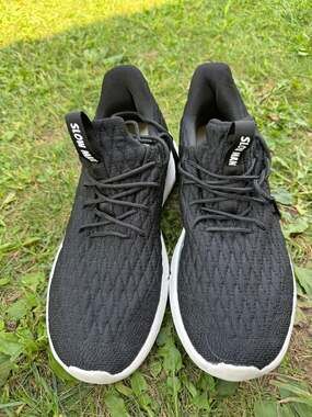 Slow Man Breathable Knit Walking Shoes Sneakers Black White Size 9